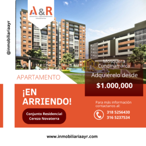 Apartamento en arriendo Mosquera Conjunto Cerezo de Novaterra