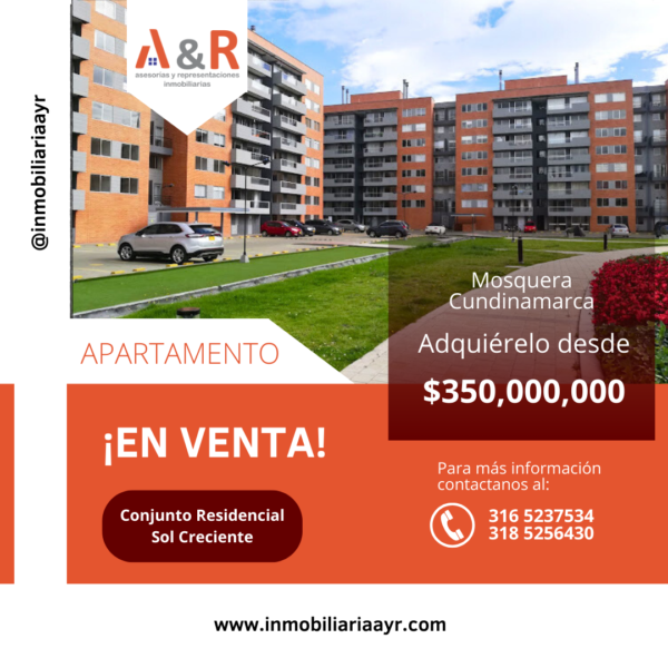 Apartamento en Venta en Mosquera en conjunto Sol Creciente